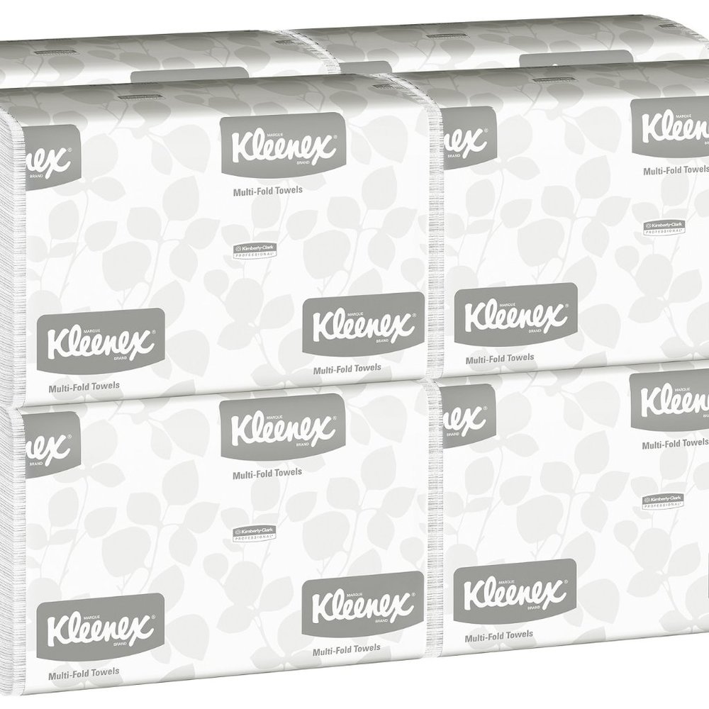 Kleenex Multifold Paper Towels (02046), 1-Ply, 9.2" x 9.4" sheets, White, (150 S